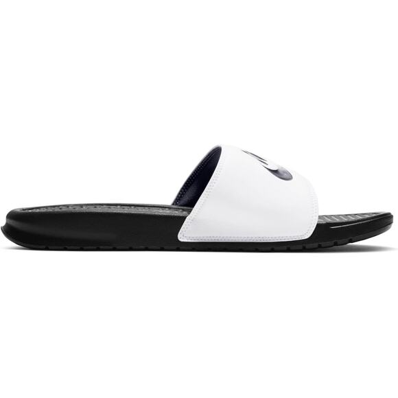 NWT Nike Men\'s Benassi JDI Slides Sport Sandal, White/Black-Sz 12 main image 4
